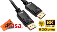 Cable monitor Displayport 1.4 8K 60Hz/4k 120Hz M/M negro 2m