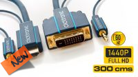 Cable adaptador HDMI a DVI-D Ultra HD4K @ 50/60Hz+Jack3.5mm Dorado M/M 3 m.