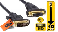 Cable monitor DVI-I double shielded Macho a Hembra dual link 1080p