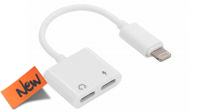 Cable Adaptador Audio iPhone 08 M-2xH Carga+Audio Blanco