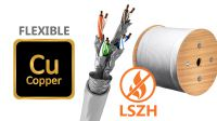 Bobina de cable S/FTP LSZH Cat. 6A PiMF flexible CU gris 305m