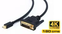 Cable mini Displayport V1.2 a DVI-I 4k(3840x2160@30Hz) M/M negro 1.8m