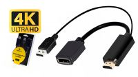 Adaptador HDMI Macho - DisplayPort Hembra/USB Macho 4K negro 15cm