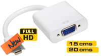 Adaptador Mini Displayport Thunderbolt a VGA 20cm blanco
