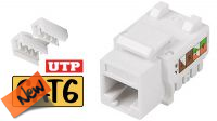 Conector Keystone RJ45 90° UTP Cat.6 - Blanco