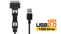 Cable de datos y carga USB 3 en 1 Apple, Micro USB, mini B 1m