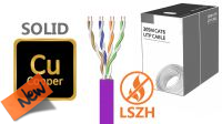 Bobina de cable UTP Cat. 5E sólido LSZH 24AWG violeta 305m