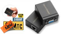 Emissor e receptor VGA até 60 m. por cabo rede Cat 5E/6