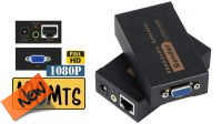 Emissor e receptor VGA e Audio até 100 m. por cabo rede Cat 5E/6