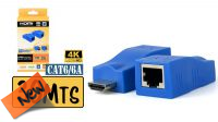 Extensor HDMI mini por RJ45 Cat.6/6A 4k  60HZ até 30 m azul