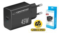 Transformador USB 110-240V QC 1xUSB C PD 5-20V máx. 45W Negro