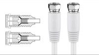 Cable de antena de exterior F plug a F plug 75 Ohm, Blanco