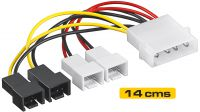 Cabo adaptador PSU Molex/4x03P com redução de velocidade em 2 conectores
