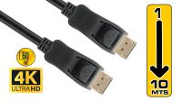 Cable DisplayPort 1.2 Macho-Macho (1-10 m) - Resolución 4K, Alta Velocidad, Negro
