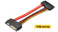 Cabo interno extensão SATA + alimentação 22P M/F 15cm