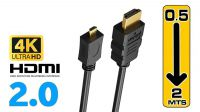 Cabo Micro HDMI a HDMI v2.0 Goldplated com Ethernet M/M