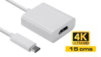 Cable adaptador USB 3.1C o Tipo C a HDMI 0.15m Blanco