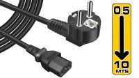 Cable de Alimentación Schuko Macho - IEC C13 Hembra Negro, 3 Hilos