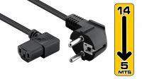 Cable de alimentacion conector Schuco Macho - SFO IEC C13 angulado a la izquierda en negro