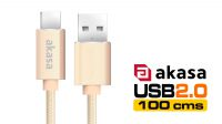 Cable de datos y carga USB 2.0 a USB 3.1 C nylon/aluminio 1m
