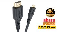 Cable micro HDMI a HDMI 1.4 4K con ethernet M/M Gold Plated 1.5m