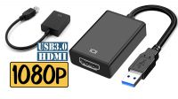 Cable adaptador USB 3.0 a HDMI c/audio 1080P Negro