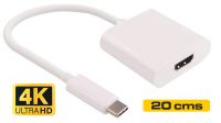 Cable adaptador USB 3.1 C a HDMI 4K Blanco 0.20m