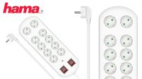 Regleta hama 10 x Schuko 2 interruptores Blanco 2m