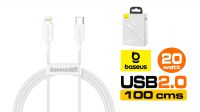 Cable Baseus Serie Superior USB C - Lightning PD20W Blanco 1.5m
