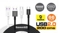 Cable Baseus Serie Superior USB-A M - USB-C M (66W Máx 6A) 2m