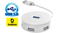 Hub 4in1 Baseus 4 puertos 1 x USB 3.0, 3 x USB 2.0, 1 x USB micro B Blanco 0.15m