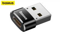 Adaptador USB-A macho a USB tipo C hembra de Baseus Max 3A Negro