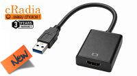 Adaptador USB 3.0 a HDMI preto 26cm
