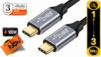 Cable cRadia USB-C - C M/M Gen1 3.1 con 100W  5Gbps 1080P