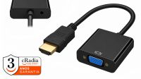 Cabo adaptador cRadia HDMI  M /VGA  F + Jack 3.5mm preto 0.15 m