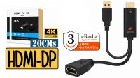 Adaptador cRadia HDMI  M - Displayport  F / USB  M  4K @60Hz preto 0.20 m.