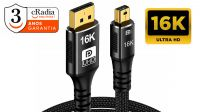 Cabo cRadia mini DisplayPort a DisplayPort V2.1 16K@60Hz, 8K@120Hz, 4K@240Hz preto 2m