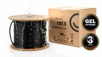 Bobine cabo exterior cRadia FTP Cat.6 sólido gel CU AWG24 preta 305m