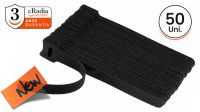 Abraçadeira cRadia em velcro 150 x 12 mm preta (50)