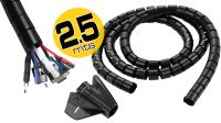 Organizador de cables Espiral Tech 25mm Negro 2.5m