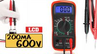 Multímetro digital multifunción con LCD rojo
