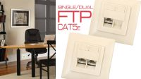 Caja de embutir STP DUAL+ inclinado Cat. 5E marfil
