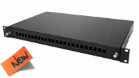 Gaveta 19" Fibra Óptica 1U 24LC duplex SC Simplex com cassete 24 fibras preto