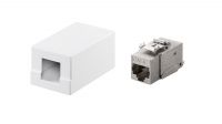 Caja de superficie 1x RJ45 FTP Cat.6 LSA+ entrada inferior blanca