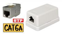 Caja de superfície 1xRJ 45 FTP Cat. 6A LSA+ entrada inferior en blanco