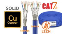 Bobina de cable S/FTP LSZH Cat. 7A+ PIMF sólido CU azul 100m PoE+