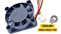 Ventilador DC 12V 40mm x 40mm x 10mm 30dB