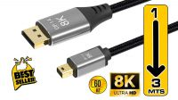Cabo mini DisplayPort a DisplayPort V1.4   8K@60Hz,4K@120Hz preto