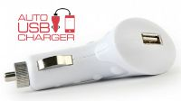 Carregador de mechero 12/24V para dispositivos USB 5V/1A Blanco