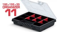 Estuche organizador 11 compartimentos 195mm x 155mm x 35mm